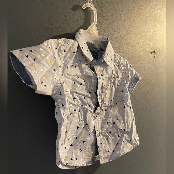 Perry Ellis Boy | Blue button down shirt with hearts | Size 24 Months # 1975 - Picture 2 of 7